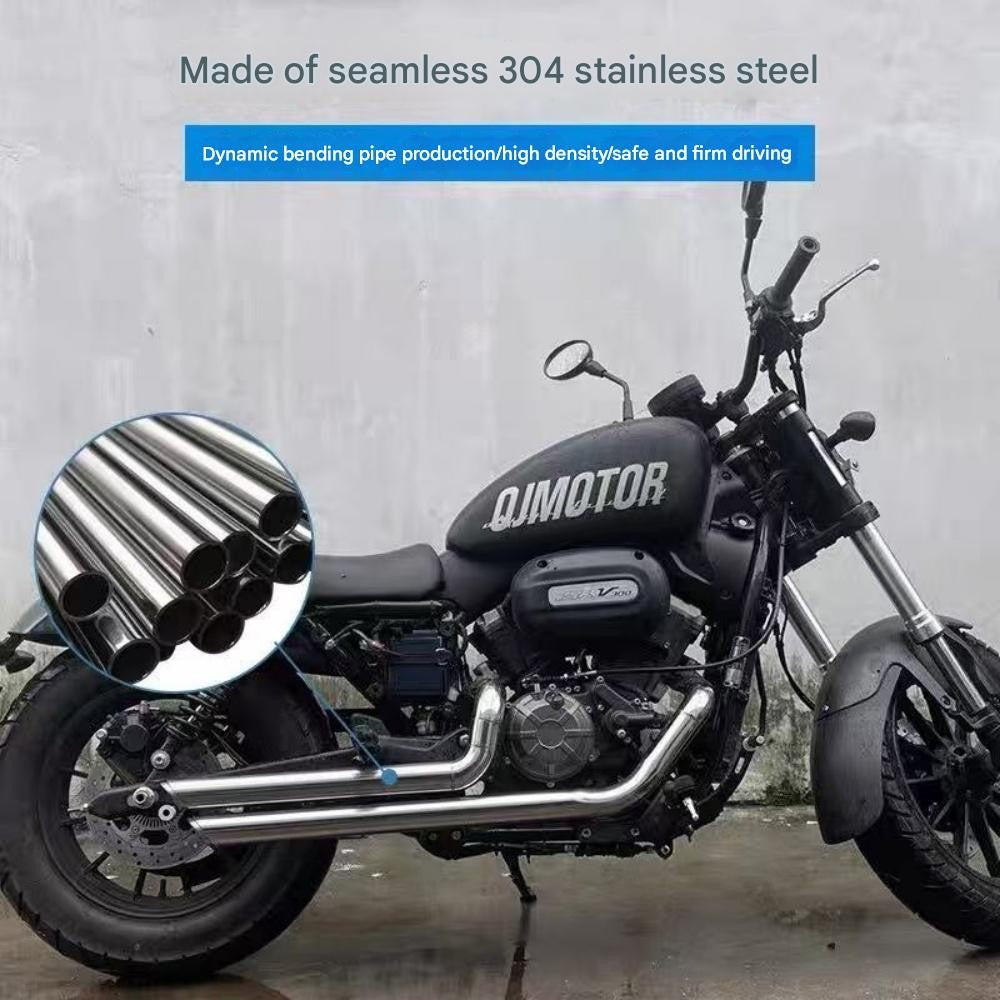 For QJMOTOR SRV300S, the accessory for modifying the double-trumpet sound of the exhaust pipe is VH.