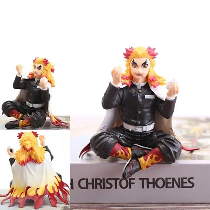 10-15cm Anime Demon Slayer Figura Kamado Tanjirou Nezuko Sentado Posição Action Figure PVC Modelo Boneca Coleção Brinquedo Presente