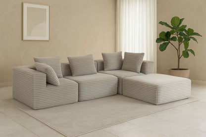 Sectional boneless Couch with L-Shape Chaise,Modern Modular sleeper Sofa with Deep Seat, Upholstered Couches for Room