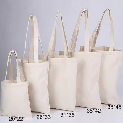 Wholesale Custom 50pcs/Lot Reusable Cotton Grocery Shopping Bags Printed logo High capacity Canvas Tote Bag