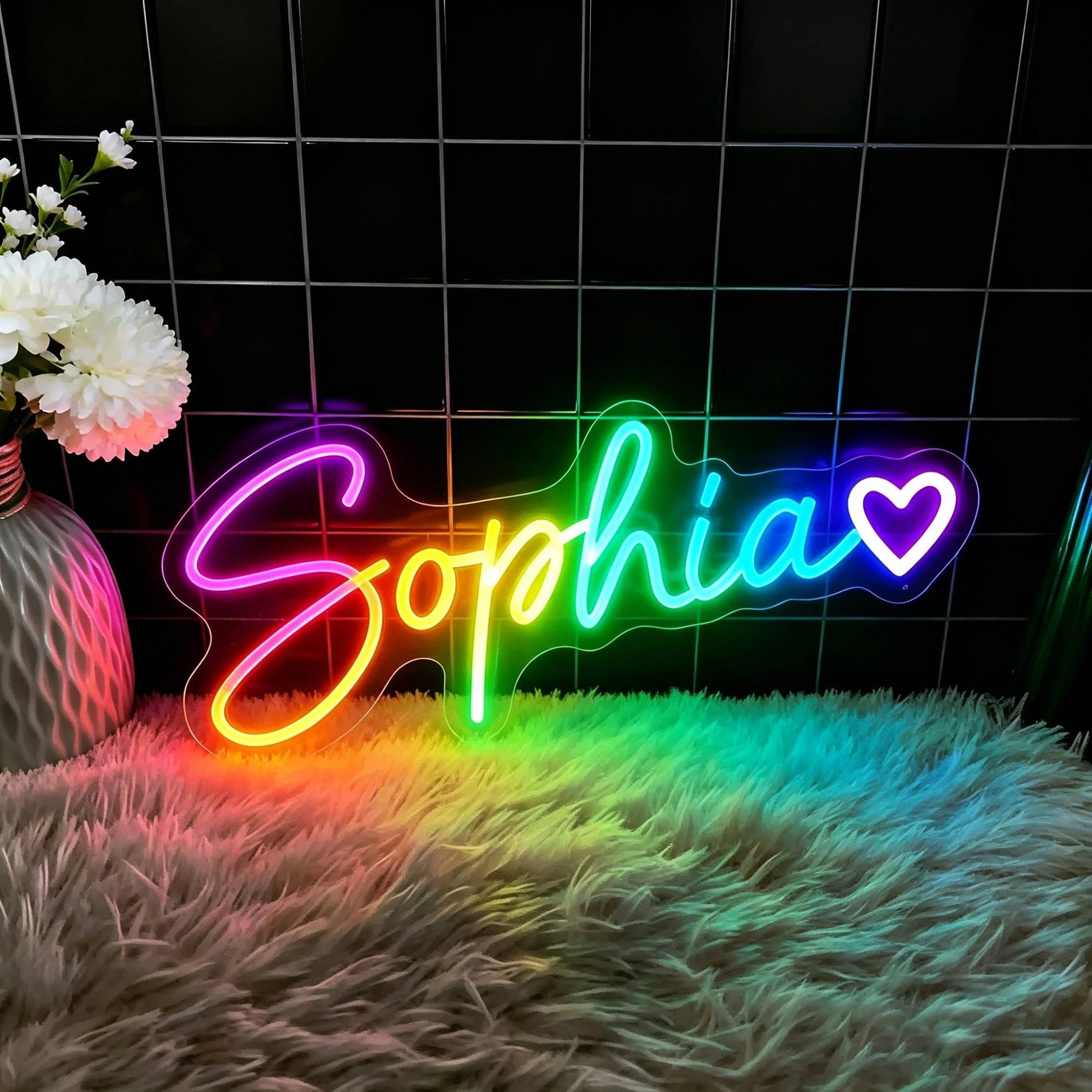Rgb Neon Light Custom Neon Led Sign Personalized Neon Name Rgb Led Lamp Led Rgb Lights Letters Name Sign Wall Bedroom Decoration