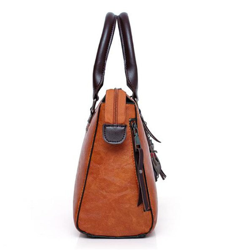 Women Composite Tassel Bag Luxury Leather Purse Handbags Famous Brands Designer Top-Handle Female Shoulder Bag 4pcs/set