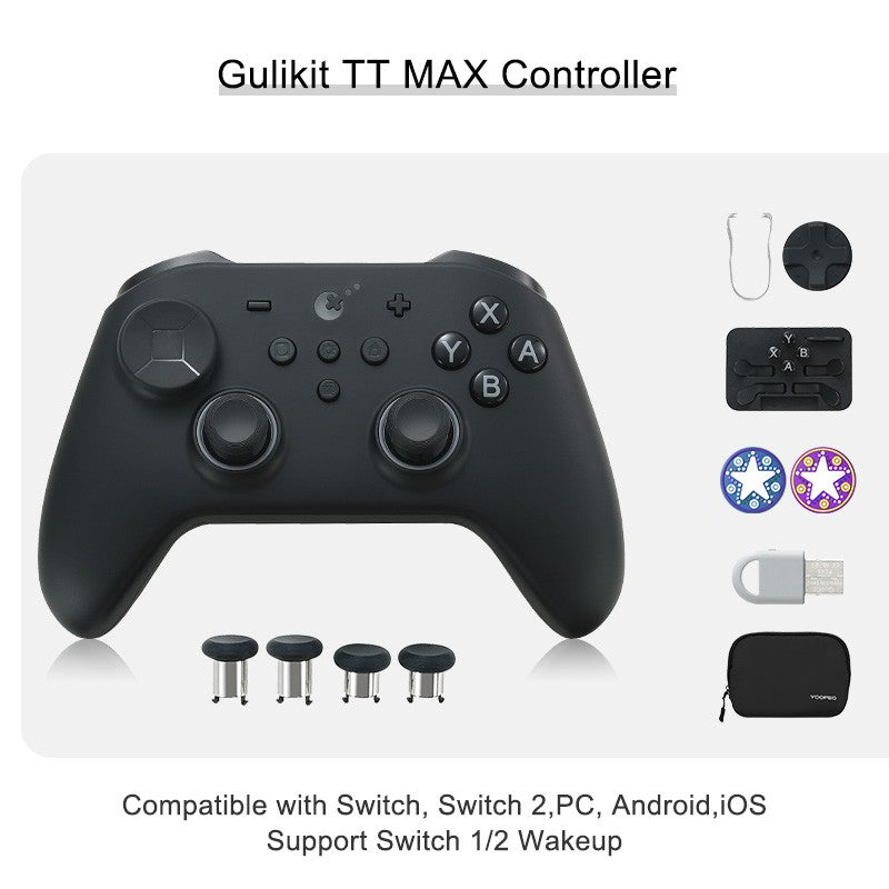 GuliKit TT Pro/Max Wireless Controller for Nintendo Switch 1/2 with Tension Adjustable TMR Joysticks for Windows Android iOS