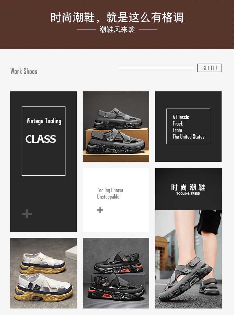 Summer Men Sandals Genuine Leather Mens Casual Shoes Outdoor Men Leather Sandals for Men Beach Shoes Roman mens Shoes