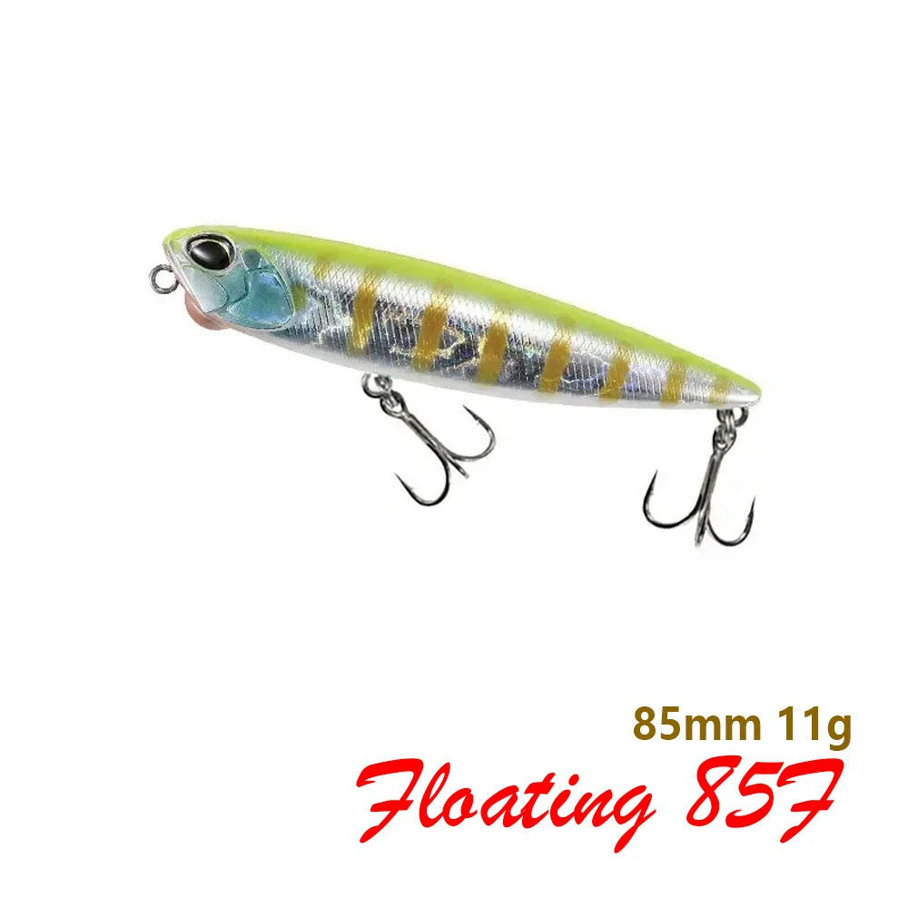 Isca de Pesca Lápis Flutuante 85mm 11g Topwater Walking the Dogs Isca Artificial Rígida Wobbler para Perca e Lúcio de Água Doce