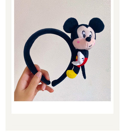 Disney Stitch Mickey Minnie Pelúcia Tiara Cocar Desenho Animado Anime Macio Moda Feminina Menina Acessório de Cabelo Princesa Presente