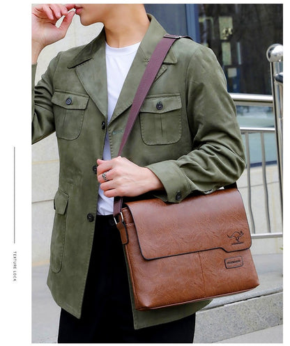 Luxury Brand Men Shoulder Bag For IPAD Leather Business Handbag Men Messenger Bag Large Side Sling Bag Fashion Man Crossbody Bag