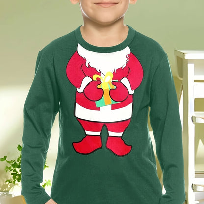 Children's Clothing Boys Tshirt Long Sleeve Creative 3D Christmas Print Kids Spring Fall Clothes Casual O-Neck Girl Clothes Tops