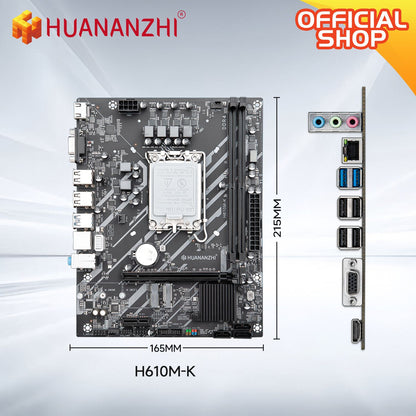 Placa-mãe HUANANZHI H610M K MATX DDR4, suporte para CPU Intel LGA 1700 de 12ª 13ª 14ª Geração H610 12100F 12400F 12490F 12600F 12700F 13600F