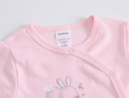 3 Pcs/lot 100% Cotton Baby Girls Clothes Set 0-12M Long Sleeve Newborn Boy Rompers Spring Autumn Carton Print Jumpsuit