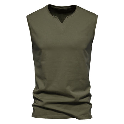 Men's Workout Tank Tops Athletic Training Gym Shirts Vest Cotton Sleeveless T-Shirt