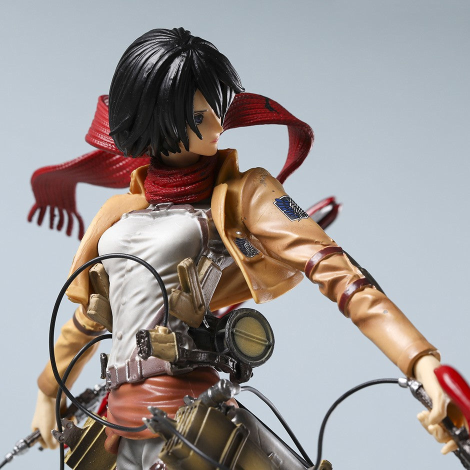 Mikasa Levi Ackerman Battle Damage Ver PVC Anime Figure Colecionável Estátua Boneca Modelo Presente Brinquedo Decoração