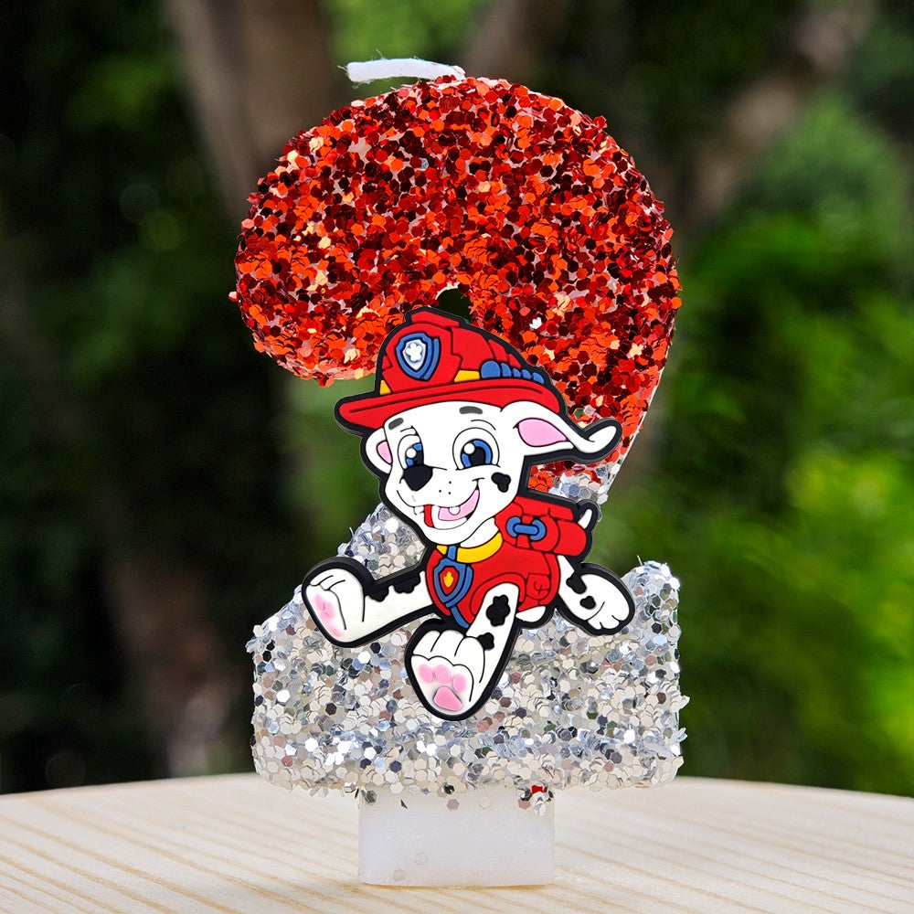 Paw Patrol Candle 0-9 Number Candle Paw Patrol Cartoon Character Party Cake Plug-in Birthday Cake Decoration Baby Shower Gift