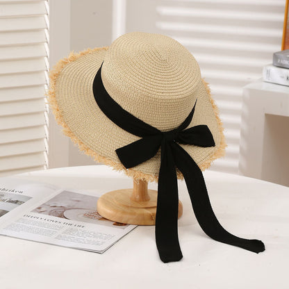 Summer Sun Protection Straw Hat Parent-Child Mother Daughter Outdoor Wide Brim Lace Woven Beach Sun Hat for Adult and Baby