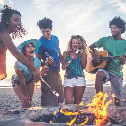 LMETJMA 8 pcs Barbecue Skewers Extendable Marshmallow Roasting Sticks Stainless Steel BBQ Telescoping Smores Skewers KC0467