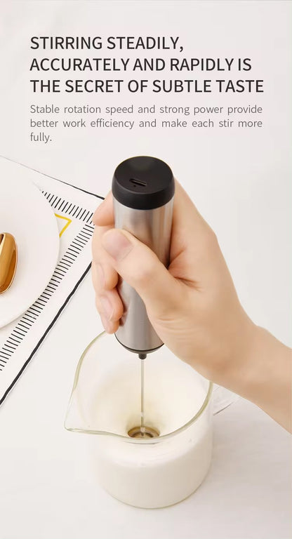 Kitchen Powerful Stirrer Milk Frother Handheld Foam Maker for Lattes Whisk Drink Mixer Coffee Electric Rechargable Egg Beater