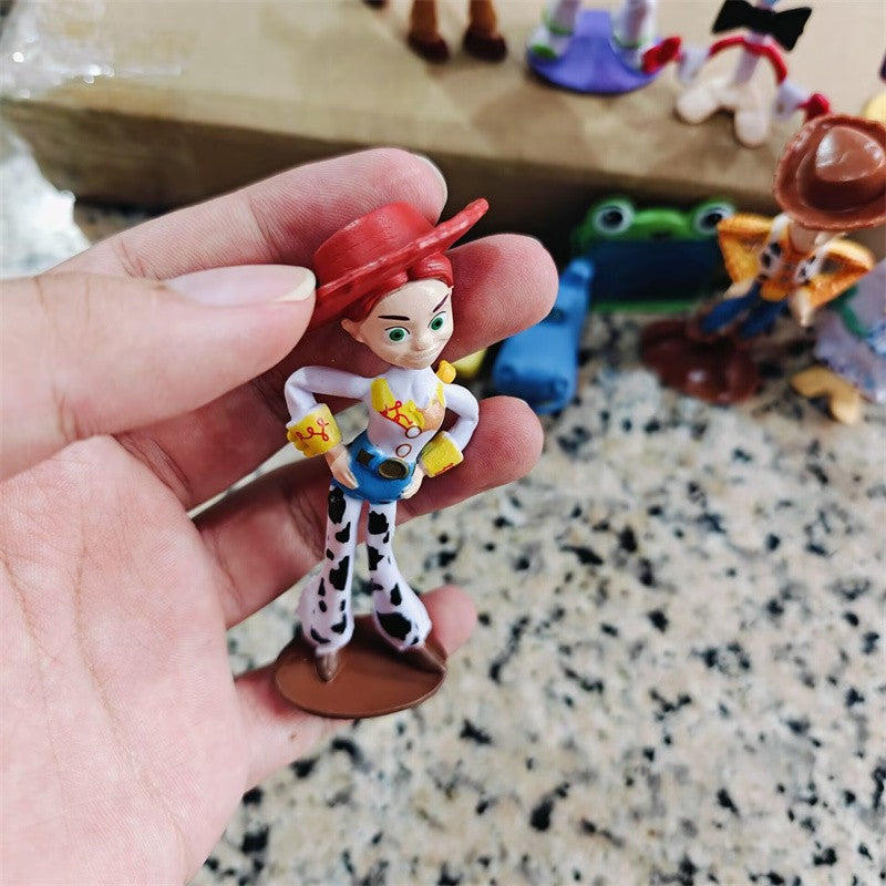 Hot 10pcs/set Movie Cartoon Toy Story 5 Jessie Woody Buzz Lightyear Forky Lilypad Smarty Pants Action Figure Model Toys Gifts
