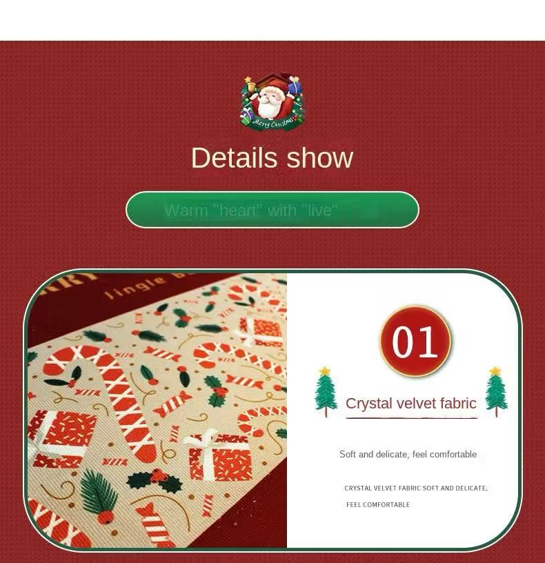 VIKAMA 1/2pcs Christmas Kitchen Rugs Truck Christmas Tree Bedroom Hallway Rugs Entry Welcome Doormat Home Decoration