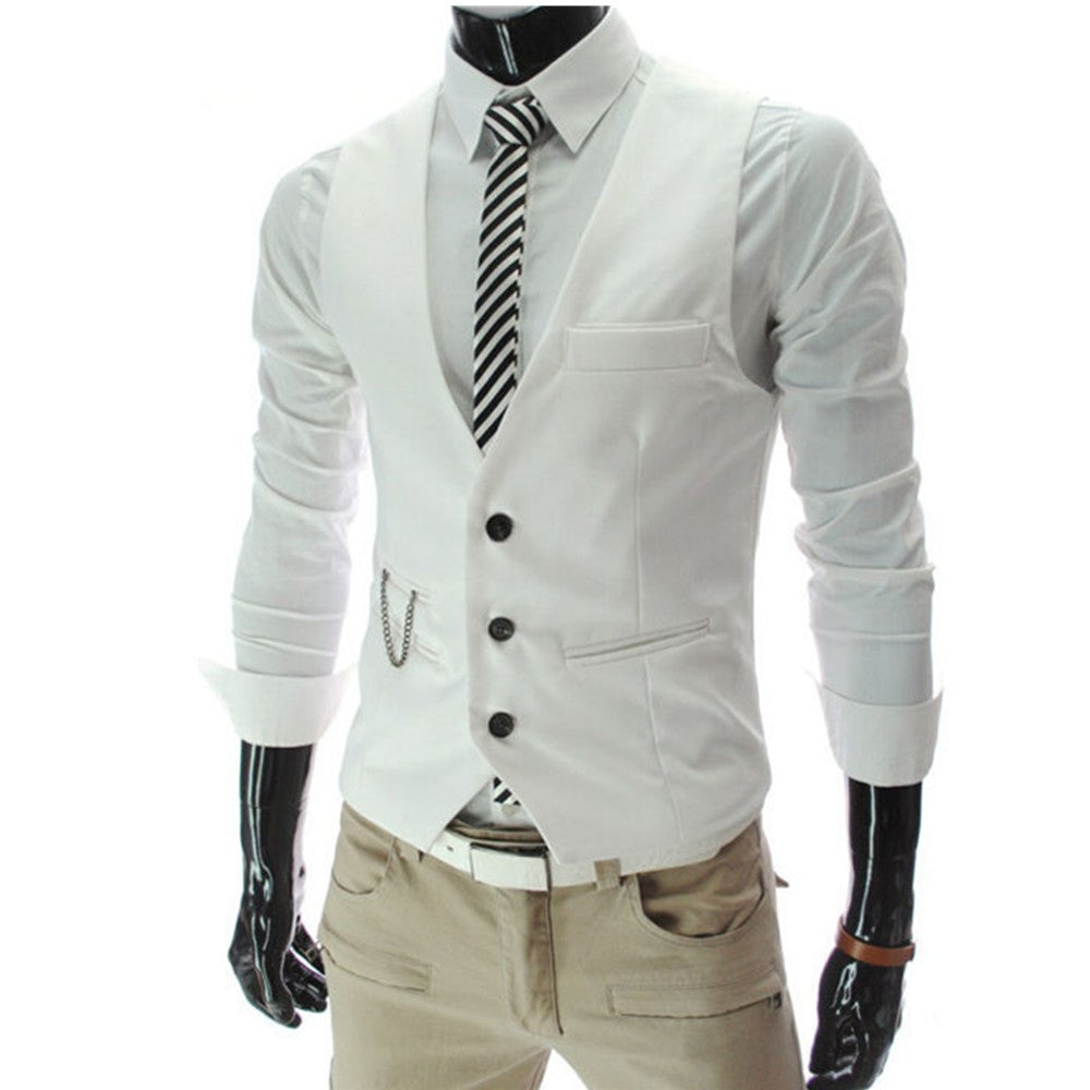 Men's Suits Single Vest Single Breasted Elegant Classic for  Wedding Dresses Business