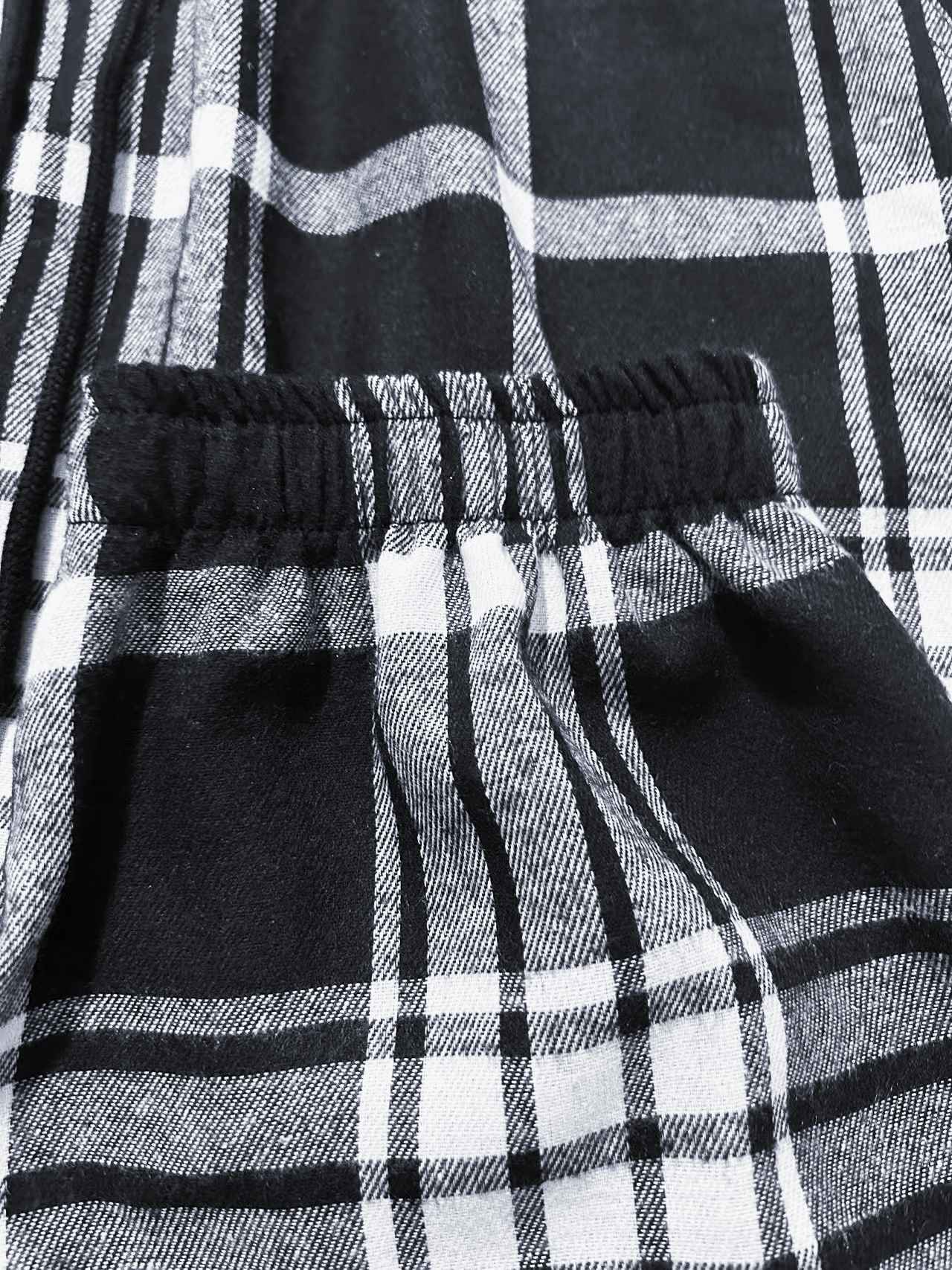 Calças Masculinas Xadrez com Punho Calças de Pijama Confortáveis para Estilo Relaxado