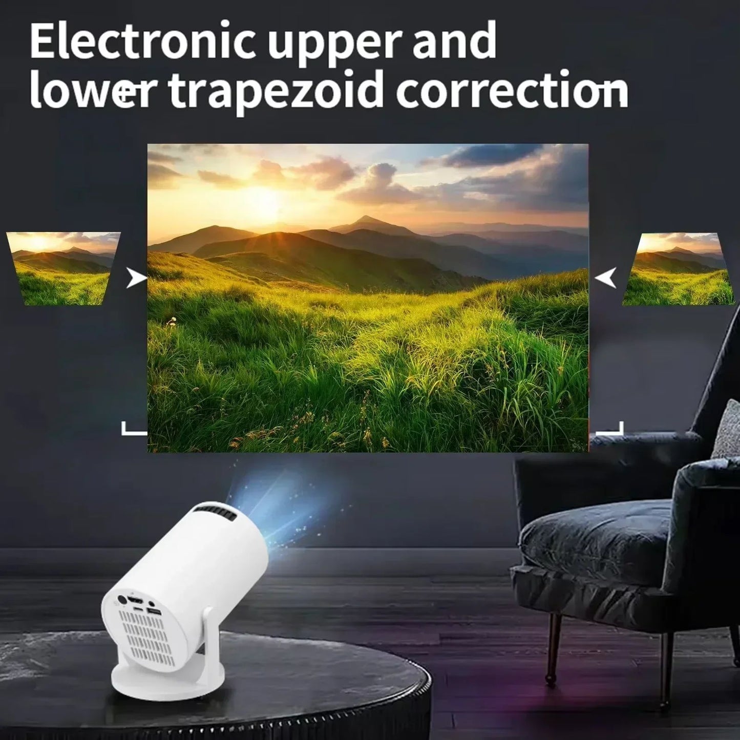 Android 11 Smart Projector ANSI Lumens 1080P Native, Dual-Band WiFi 6 Bluetooth 5.0, 2026 Outdoor Portable Projector with 4K