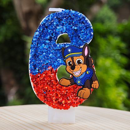 Paw Patrol Candle 0-9 Number Candle Paw Patrol Cartoon Character Party Cake Plug-in Birthday Cake Decoration Baby Shower Gift