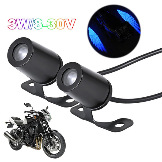 2Pcs LED Welcome Light For Motorcycle Angel Wings Projection Lights 8-30V Motorcycle Modified Decorative Light Wing Laser Lights