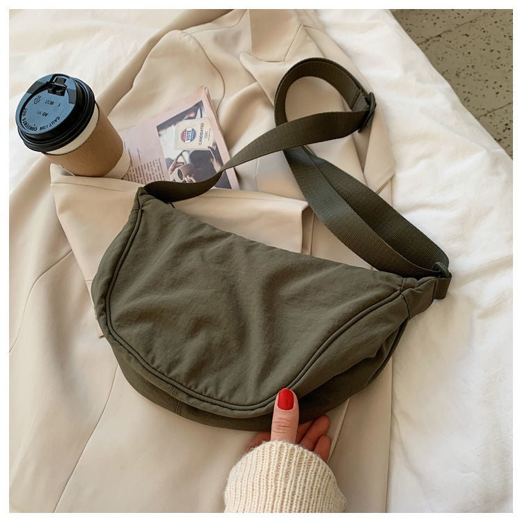 Upgraded Version Simple Design Women's Messenger Bag Nylon Hobos Small Shoulder Bags Vintage Female Girls Purse Cloth Handbags
