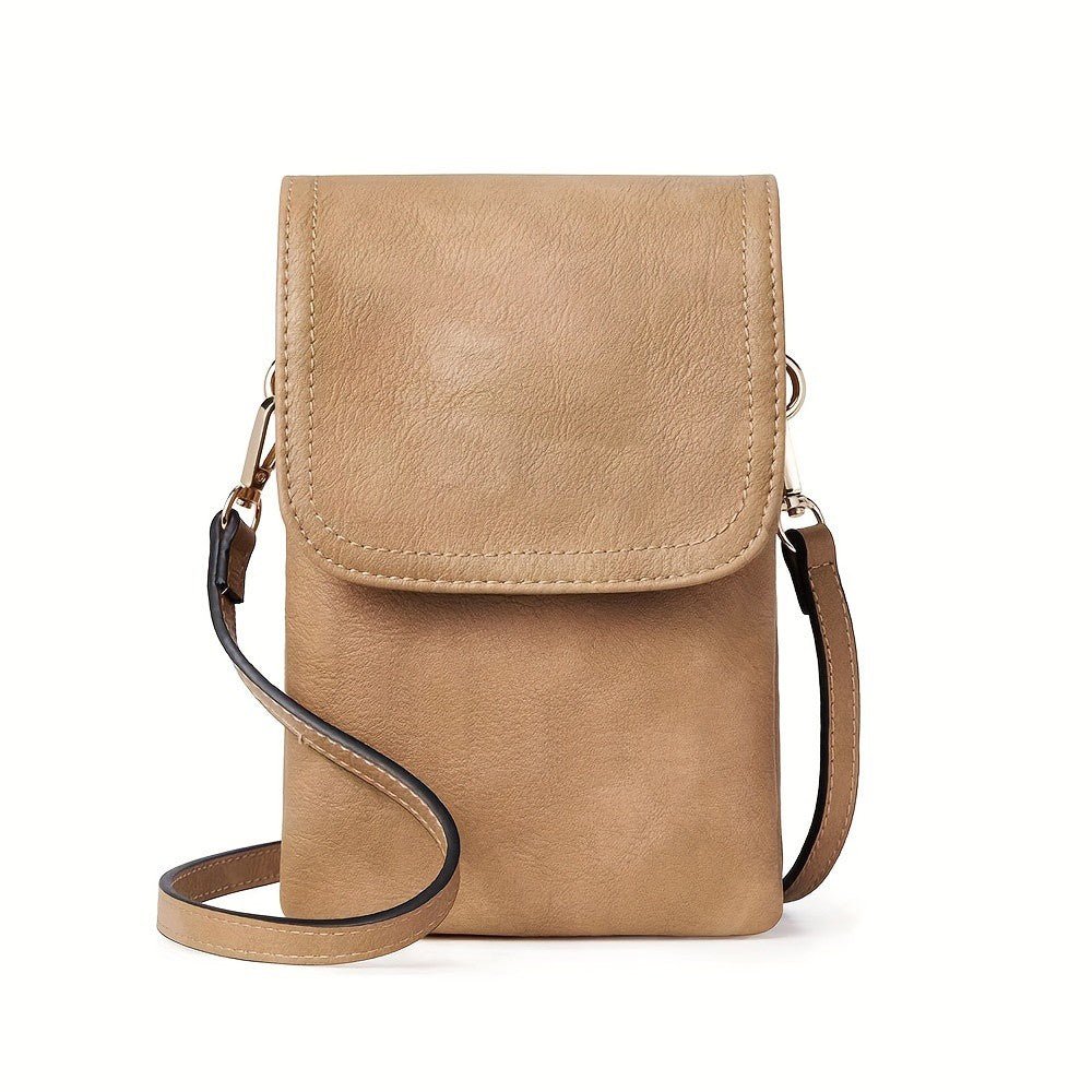 Fashionable and minimalist PU leather women's crossbody bag designer mobile phone bag change small bag women's single shoulder c