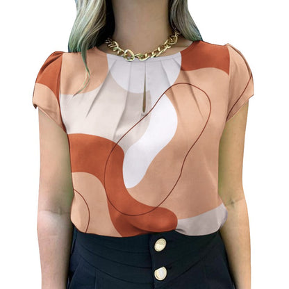 ZANZEA Women Summer Blouse Bohemain Holiday Shirt Fashion Short Sleeve Printed Tops Tunic Female Elegant Work Party Blusas Mujer