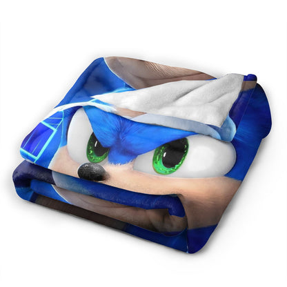 Manta Macia com Estampa de Pelúcia S-Sonic Retrô Desenho Animado Para Ar Livre Decorativa Flanela Cobertor de Cama