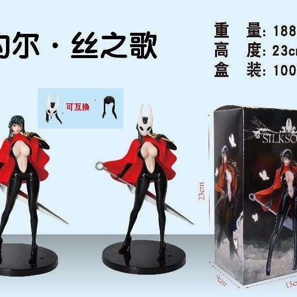 Boneco de Anime Hollow Knight Hornet Yor de 23cm em estoque, Figura de Ação Hentai, Máscara Pode Ser Substituída, Modelo de Coleção em PVC, Brinquedos de Boneca