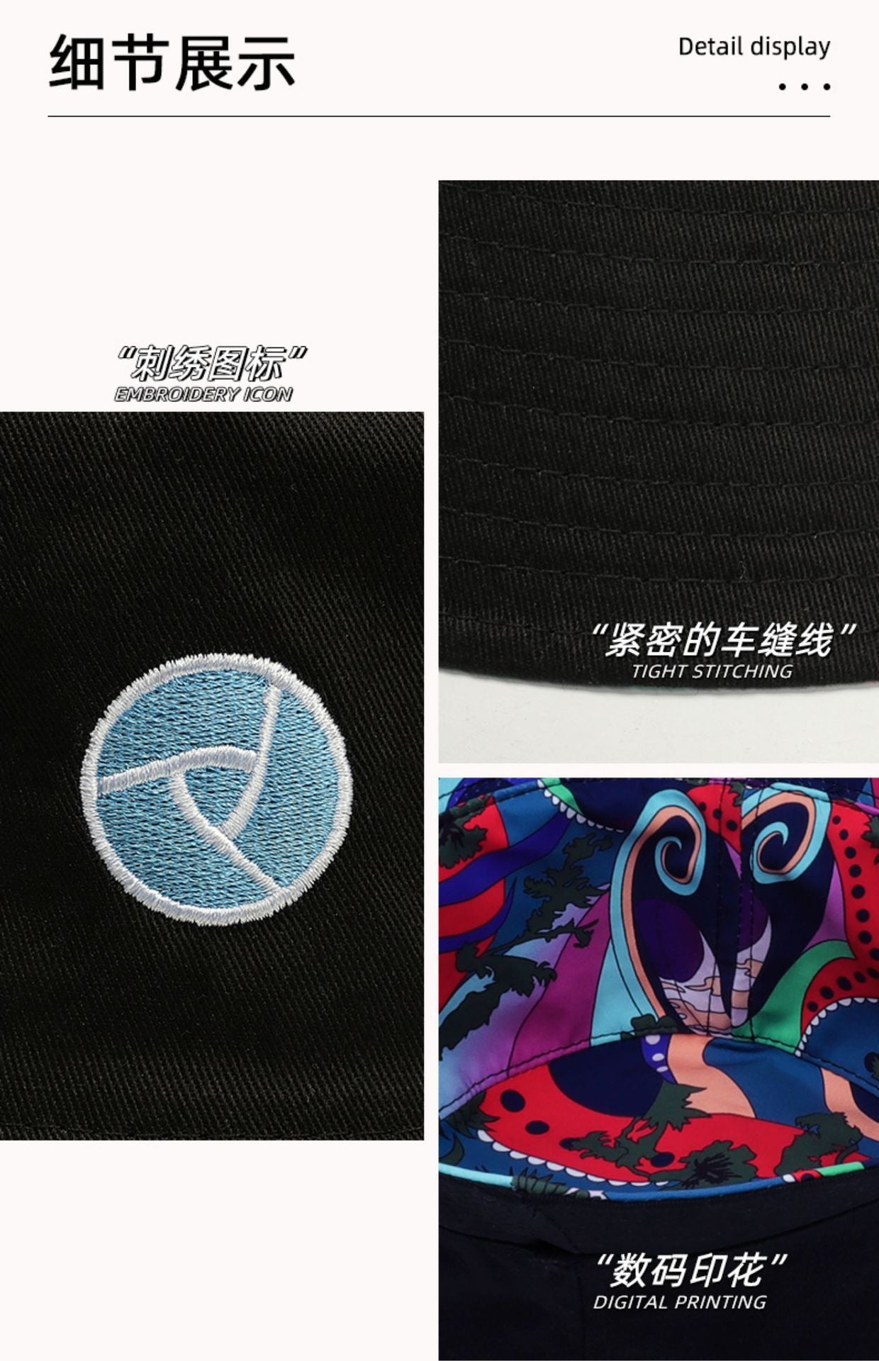 XL 60-63cm Big Head Reversible Bucket Hat Sun Protection Panama for Men Women Fisherman Cap Large Size for Travel Go Shopping