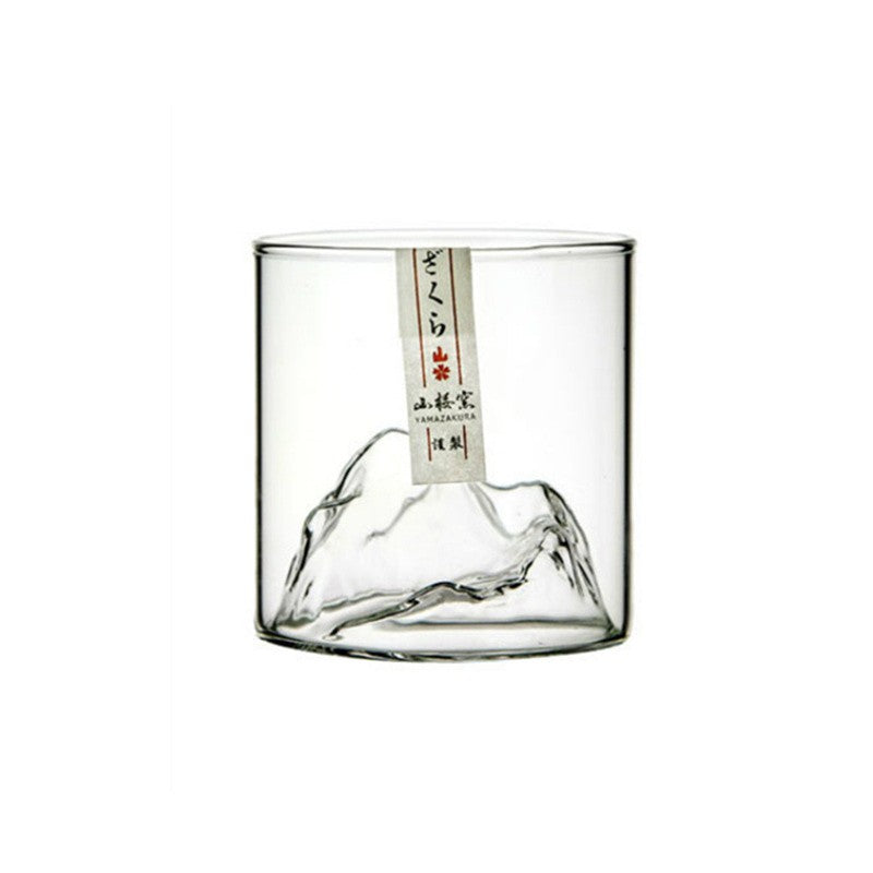 Copo de Uísque Japonês de Gelo para Uísque Puro Copos de Uísque de Montanha 3D Caixa de Presente de Madeira Taça de Conhaque Copo de Vodca Copo de Vinho