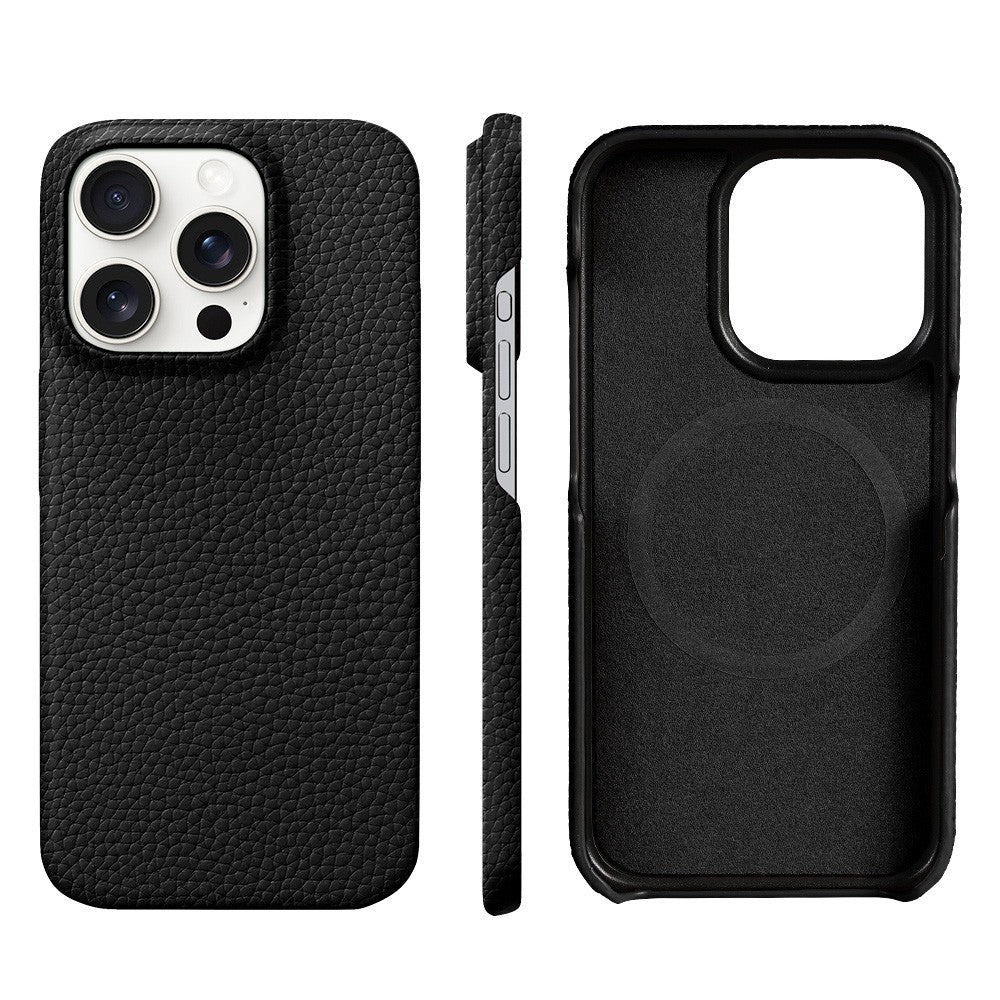 para Capa Magsafe para iPhone 17 15 16 Pro Max Air 17Pro Couro de Vaca Natural Lichia Protetor Magnético Capa Traseira de Luxo para Celular