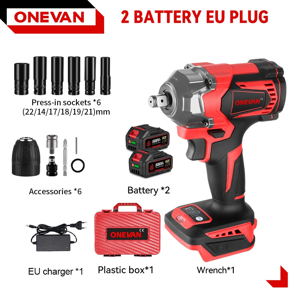 Parafuso de impacto elétrico sem fio sem escovas ONEVAN 1200 W Chave de fenda portátil Ferramenta de reparação para bateria Makita 18 V Pin