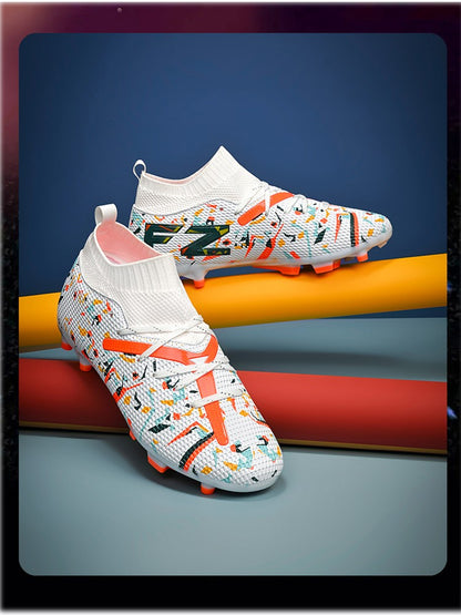 LiXingMing Football Boots Men White Professional High-Tops Soccer Society Cleats Football Shoes Non-Slip Match Training Sneaker