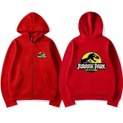 Boy Black zipper hoodie top Jurassic Park Dinosaurs printed red Sweatshirt children's outerwear casual fashion clothing Spring