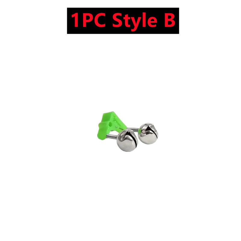10-1PC Fishing Bite Alarms Fishing Rod Bells Tip Clip Bells Ring Green ABS Fishing Accessory Outdoor Pole Fish Bites Indicators