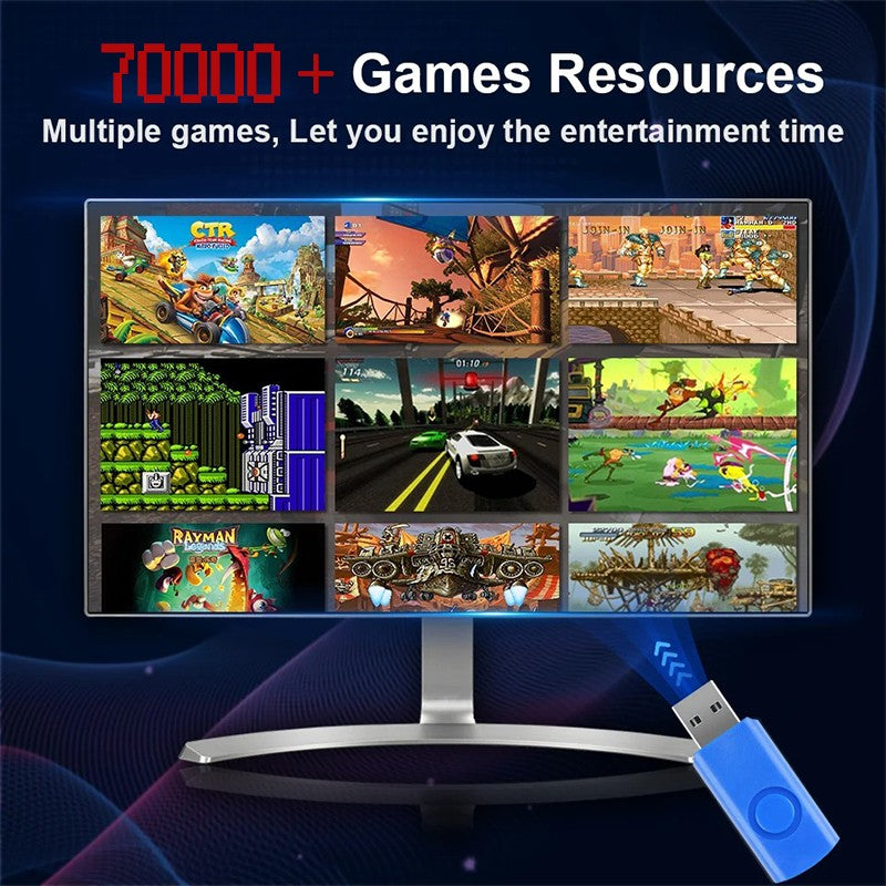 2026 New X8 Retro Game Console 500GB | 70,000+ Games | 60+ Emulators | 4K HD | Plug & Play | PS2 Wii PSP GC N64 Xbox Dual System