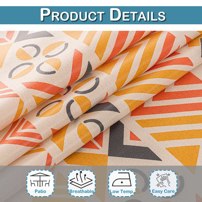 Vintage Boho Tassel Table Cloth Waterproof Cotton Linen Bohemian Tablecloth Patio Outdoor Wrinkle Free Table Protector Covers