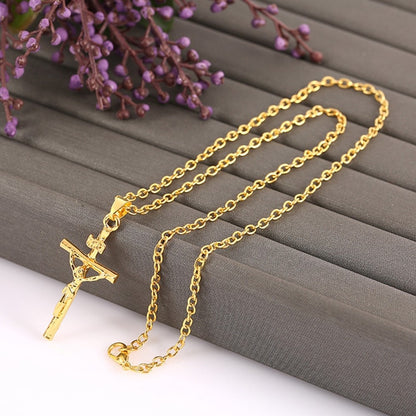 Joias Choker Cor Dourada Fashion Presente Colares e Pingentes Cruz INRI Feminino Masculino Presentes