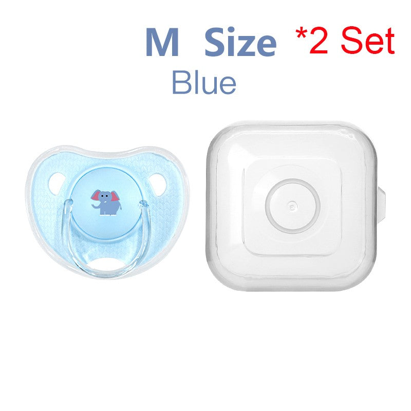 Cartoon Pattern Thumb Shape Toddlers Soothe Kids Newborn Baby Silicone Teething Pacifier