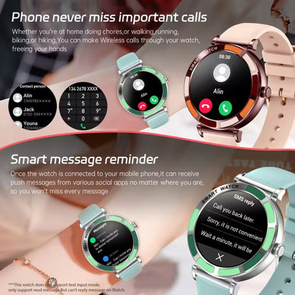 2025 Novo Smartwatch Feminino da Moda Tela HD 360*360 Pulseira Esportiva Mostrador Personalizado Frequência Cardíaca Chamada de Voz Smartwatch Para Android iOS