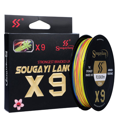 Sougayilang Linha PE de 9 Fios de Alta Qualidade X9 Linha de Afundamento 150M Baixa Memória Linhas de Pesca Trançadas 17-97LB Super Linha de Pesca Japonesa