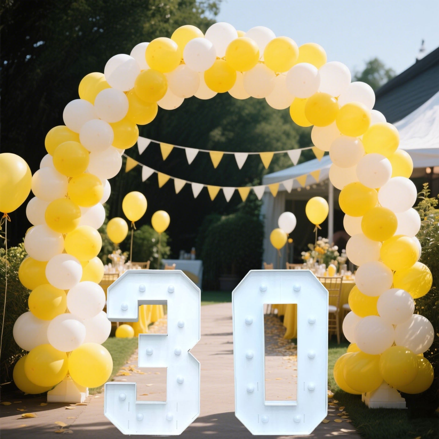 1/2 Pc 73cm/28.7inch Light Up Digital Marquee Frame White Lights KT Board Number 0-9 KT Board With Bracket Party Decorative