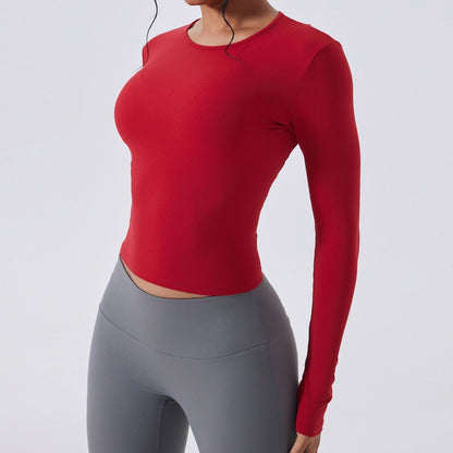 Women Long Sleeve Workout Top Gym Casual Outdoor Top Workout Dry Fit Breathable High Elastic Sports Top Sports Long Sleeved