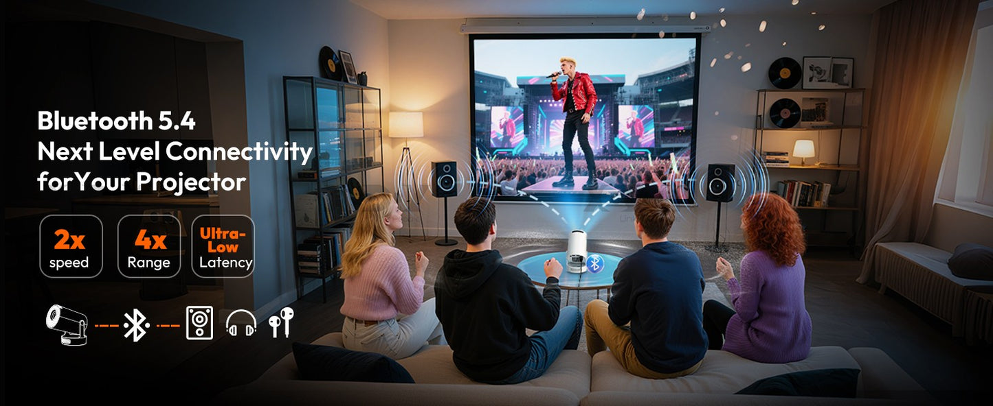 XGODY Projector Beamer Gimbal 3S 4K Wifi6  Short Throw Projector Android11 ??260 ANSI Dual WIFI BT5.0 1280*720P Home Theater