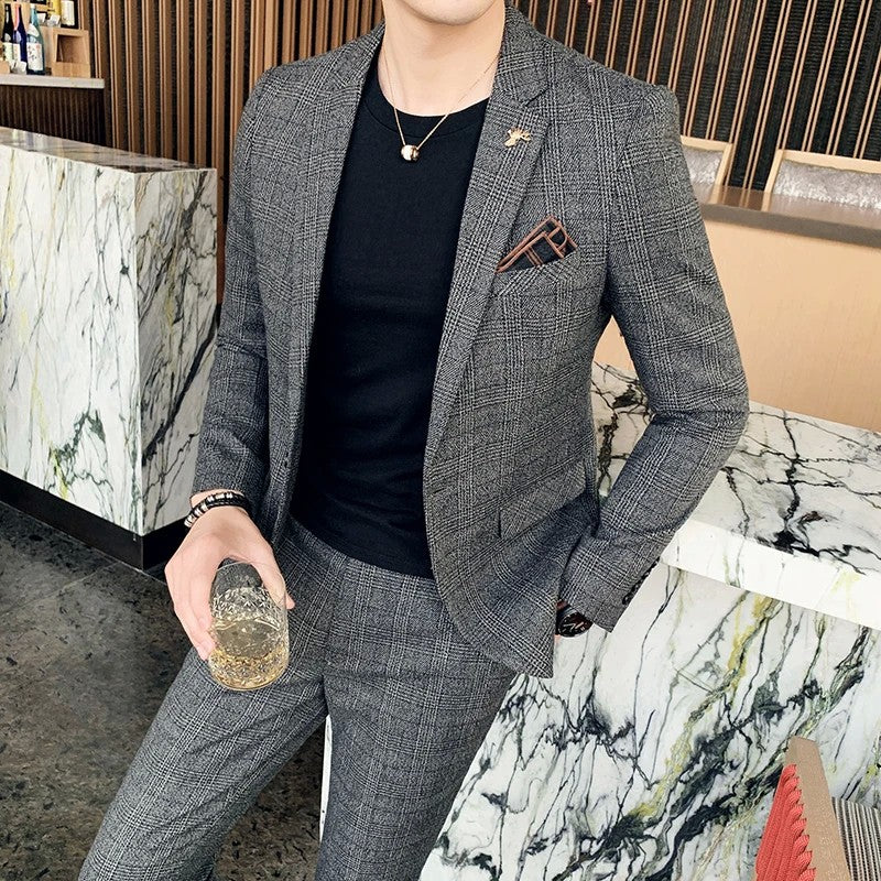 Blazer Plus Size 7XL Men's Blazer Fashion Business Italian Style Linen Leisure Wedding for Office Workers Assembling A Blazer