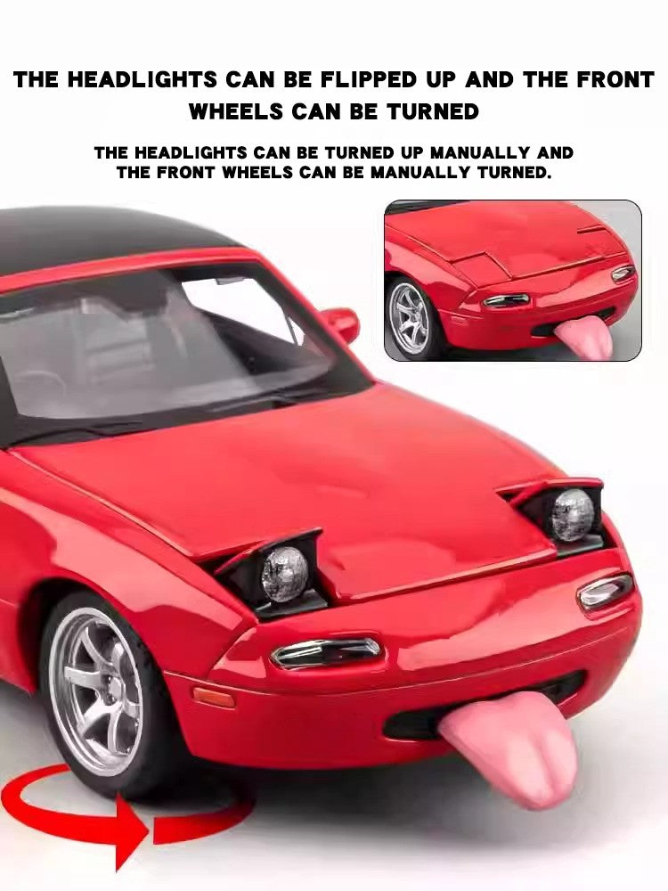 1/32 Mazda MX-5 Miniautura Diecast Miata RoadSter Brinquedo Carro Modelo Som e Luz Portas Abríveis Coleção Presente para Crianças Meninos Meninas